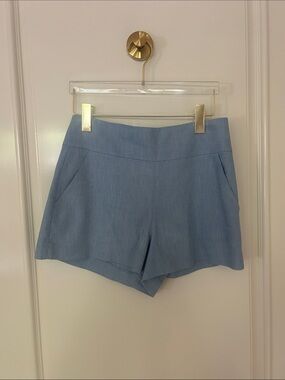 Alice Olivia linen shorts size 4 in chambray blue